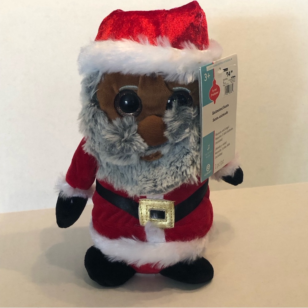 Gemmy African American Singing Animated Santa Doll Jolly Ol Saint Nick